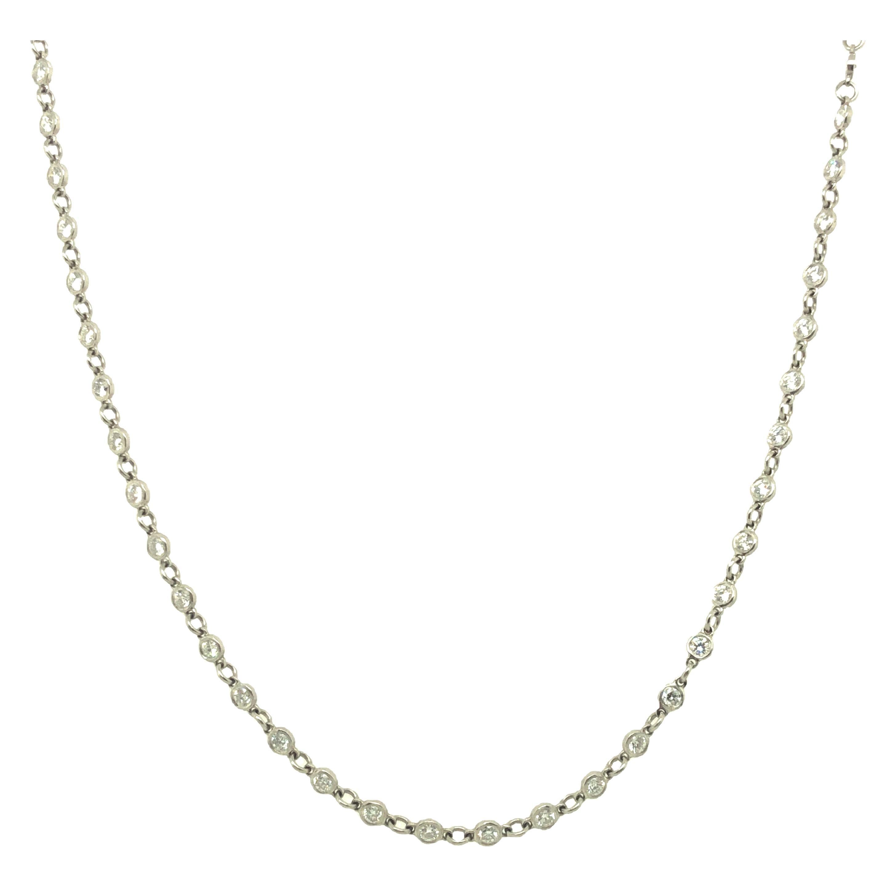 Gems Are Forever Diamond Link Necklace Platinum For Sale