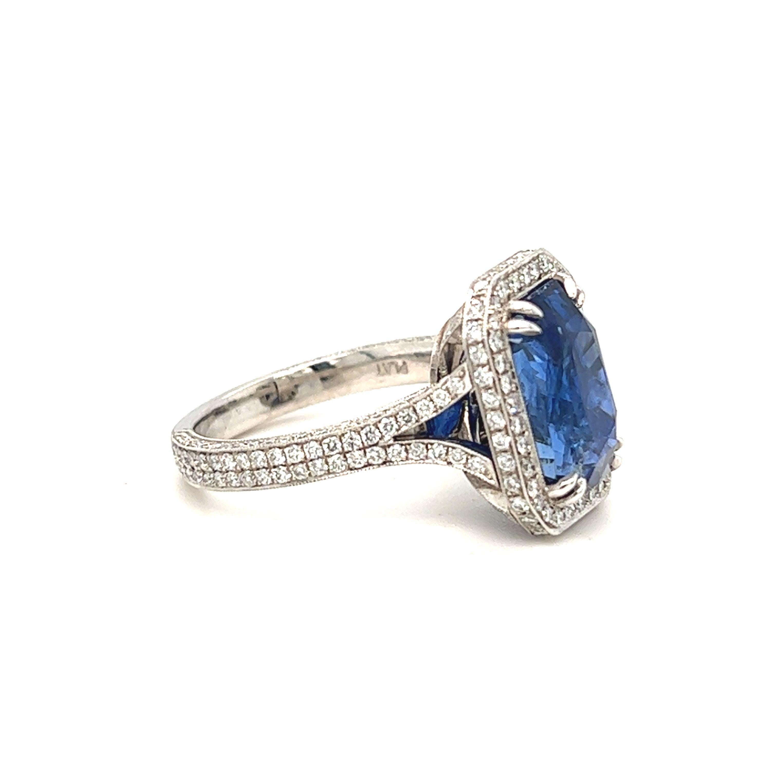 Contemporary Gems Are Forever GIA Certified 8.14 Carat Sapphire and Diamond Convertible Ring For Sale