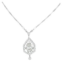 Collar con colgante tipo lavalière de diamantes con certificación EGL de Gems Are Forever Platinum