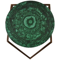 'Gems in the Air' Round Malachite Gemstone Topped Centre or Coffee Table