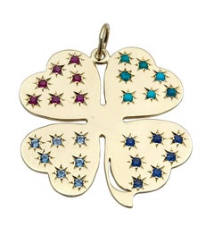 Gemset 4-Leaf Clover Pendant/Charm