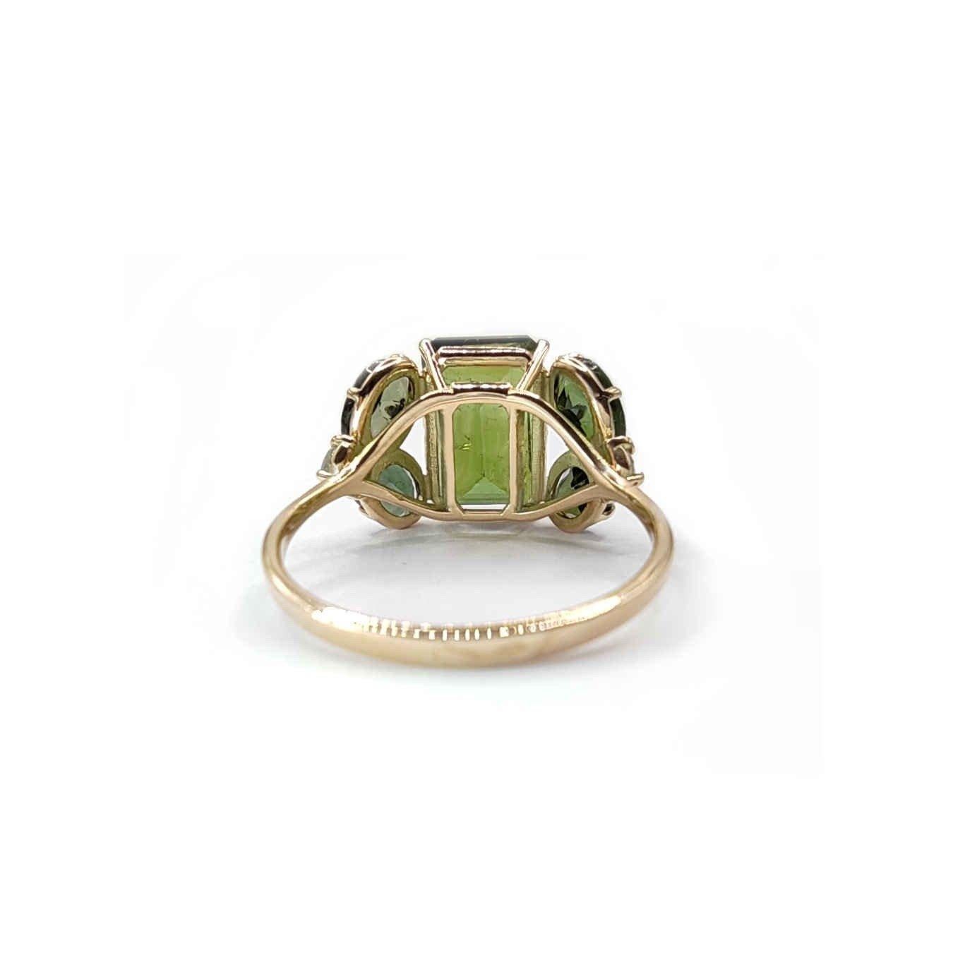 Edelstein 14k Gold Ring Certified Turmalin Diamant  Cocktail-Ring im Zustand „Neu“ in Sant Josep de sa Talaia, IB