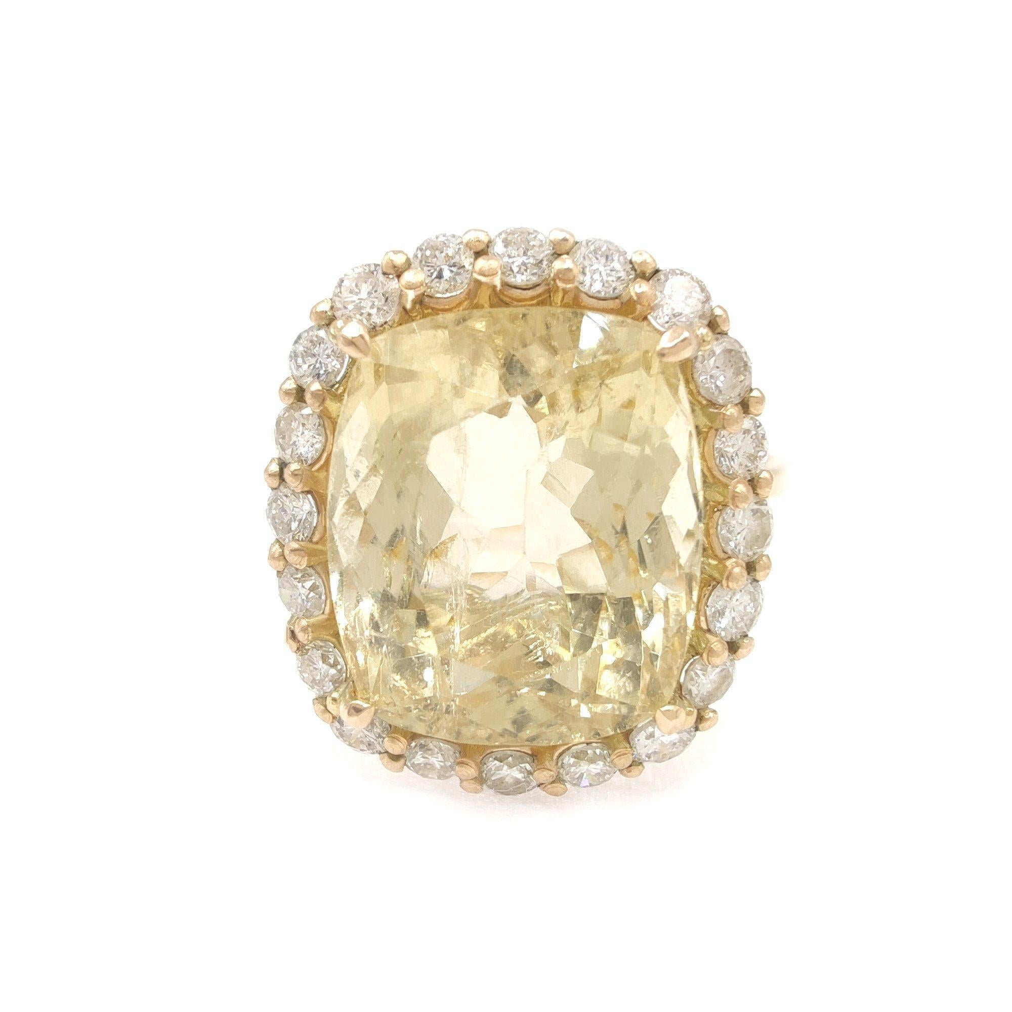 Cushion Cut Gemstone 14k gold ring  Certified Tourmaline Diamond Gemstone Halo Cocktail ring