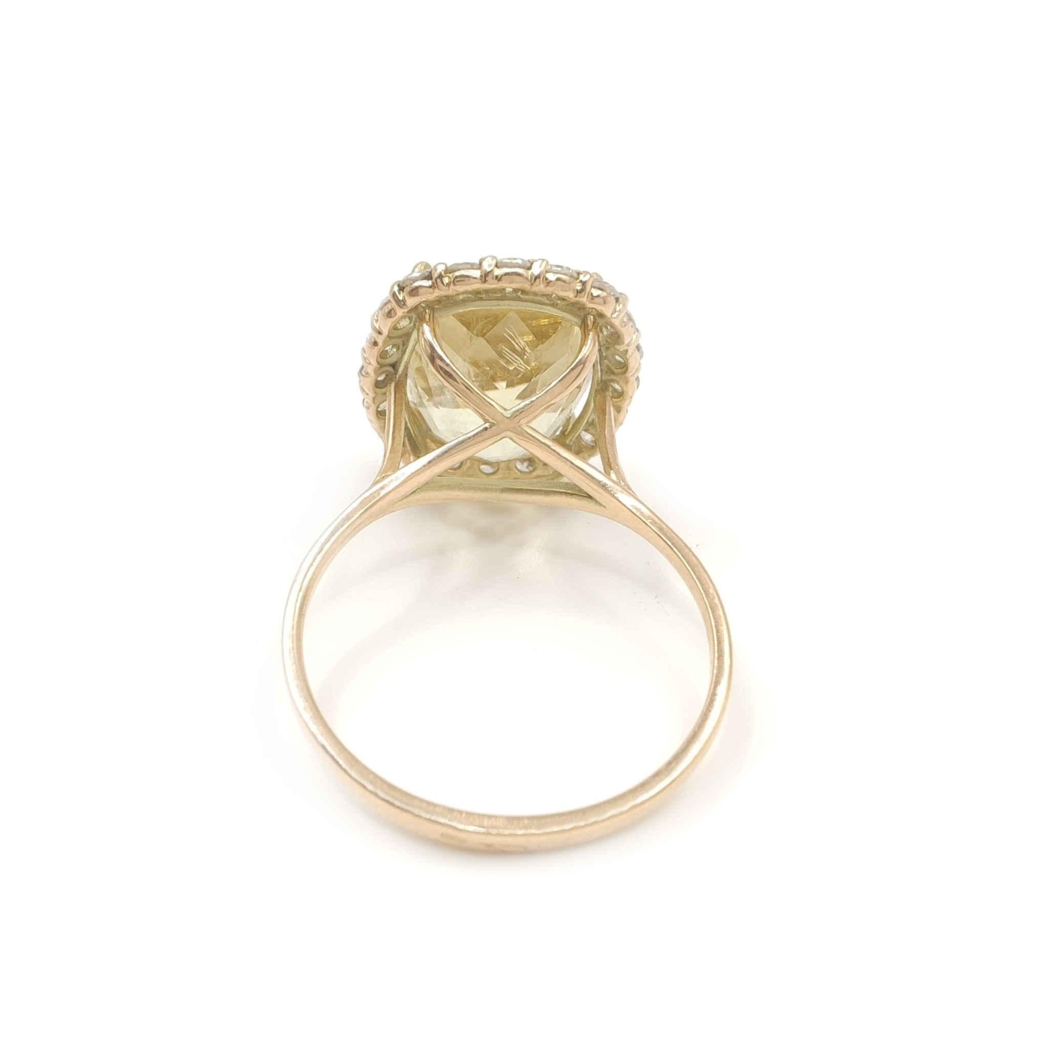 Women's Gemstone 14k gold ring  Certified Tourmaline Diamond Gemstone Halo Cocktail ring
