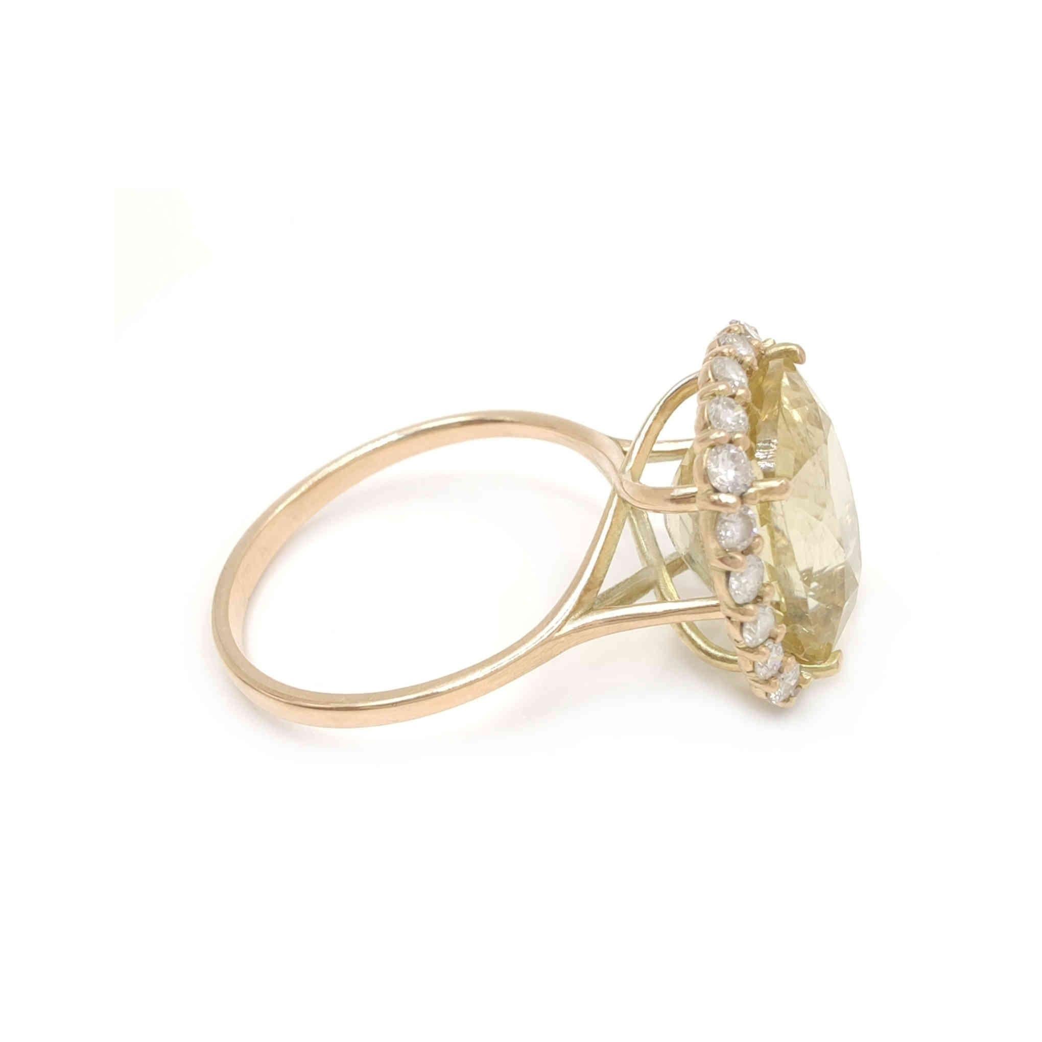 Gemstone 14k gold ring  Certified Tourmaline Diamond Gemstone Halo Cocktail ring 1