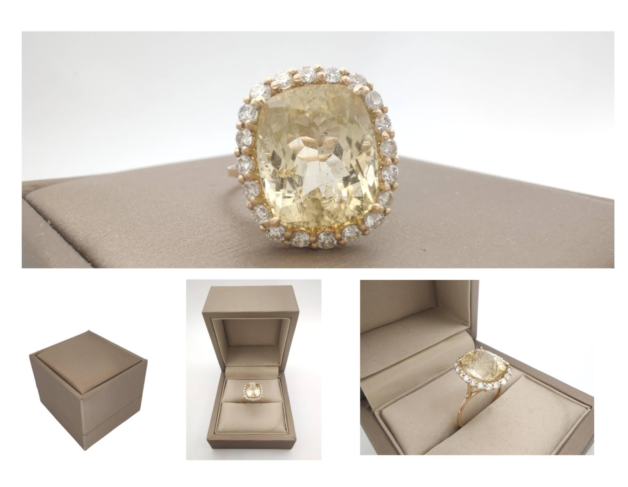 Gemstone 14k gold ring  Certified Tourmaline Diamond Gemstone Halo Cocktail ring 3