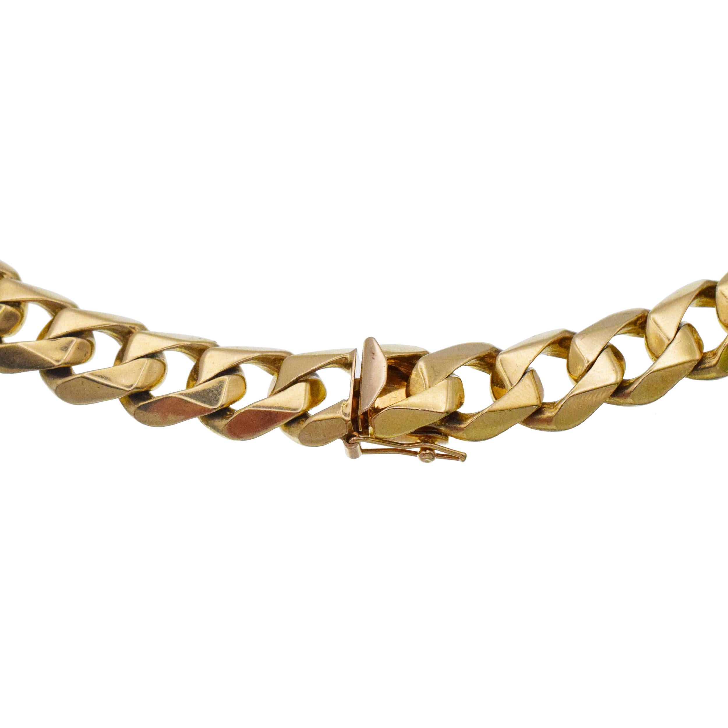 Gemstone and Diamond Cuban Link Necklace For Sale 4
