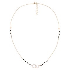 Gemstone Beads Charm Necklace Diamond Pave 14 Karat Yellow Gold Joyas hechas a mano