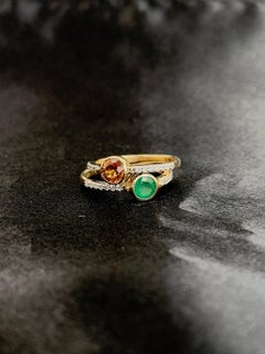 Gemstone Bezel Solitaire Rings, Birthstone Stack Rings, 14k Yellow Gold Rings