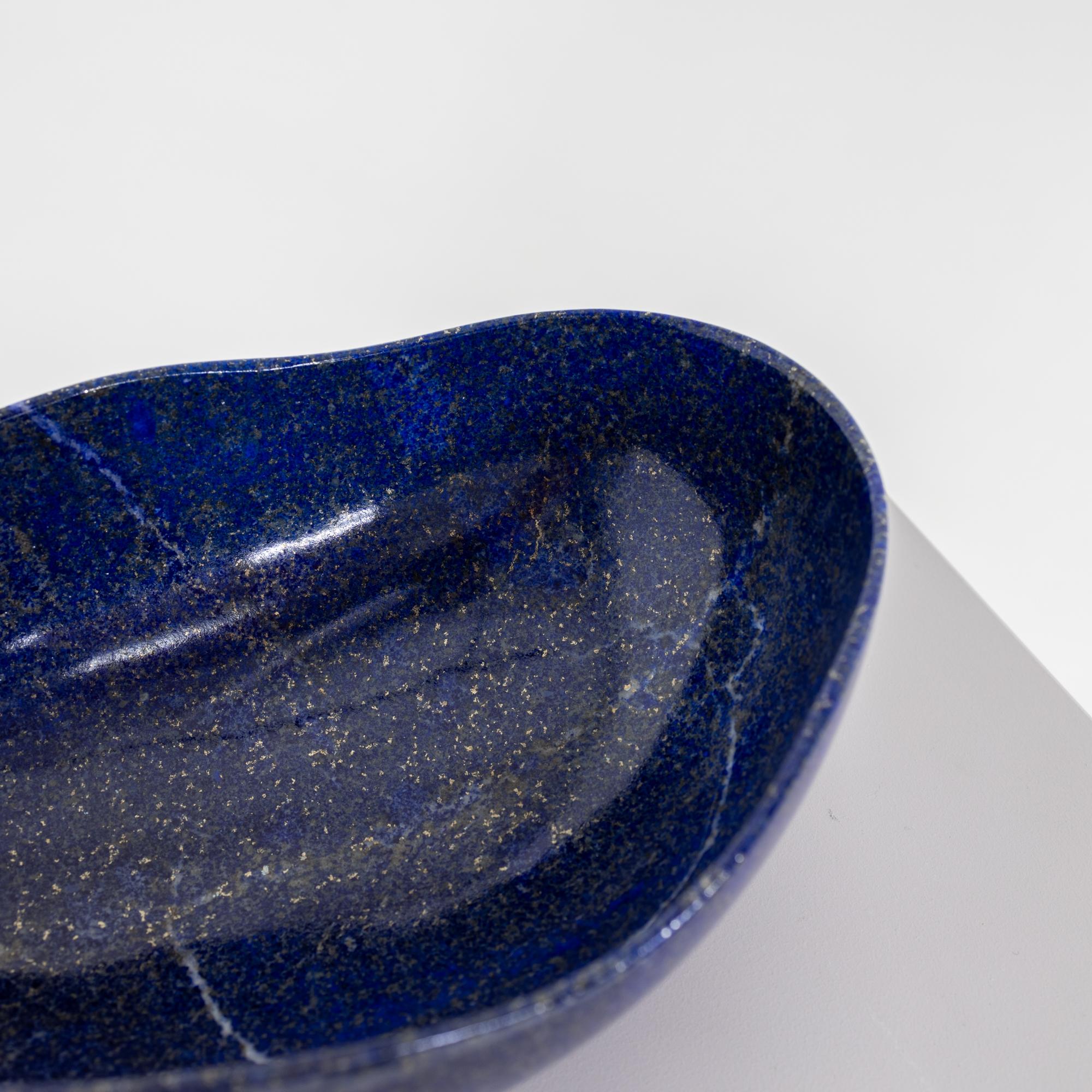 Gemstone bowl - Lapislazuli, Germany 1960s/70s  In Good Condition For Sale In New York, NY