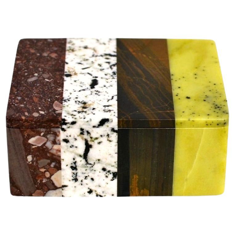 Gemstone Box Four Natural Stones Rare K3 Jasper Green Serpentine