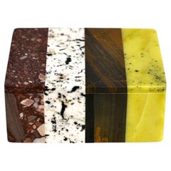 Gemstone Box Four Natural Stones Rare K3 Jasper Green Serpentine