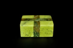 Serpentine Box Cross Band Italian Made Green Gemstone Box