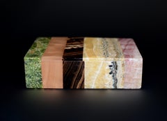 Gemstone Box Six Natural Stones Large 6"