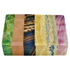Gemstone Box Six Natural Stones Large 6"