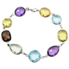 Gemstone Bracelet with Amethyst, Peridot, Topaz, Garnet, Brown Topaz and Citrine