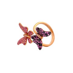 Gemstone Butterfly Harmony Ring - 18K Rose Gold