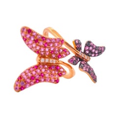 Bague papillon harmonie en or rose 18 carats