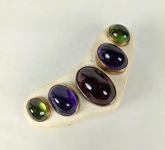Gemstone Cabochon Boomerang Clip