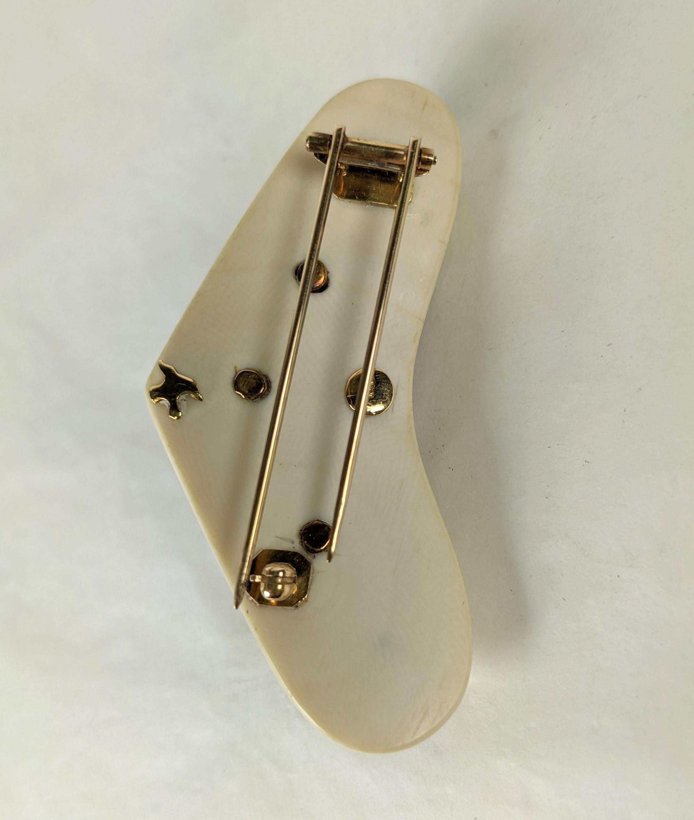 Gemstone Cabochon Boomerang Clip For Sale 3