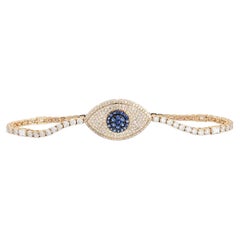 Edelstein Elegance 14K (oder 18k auf Anfrage) Gelbgold Tennisarmband
