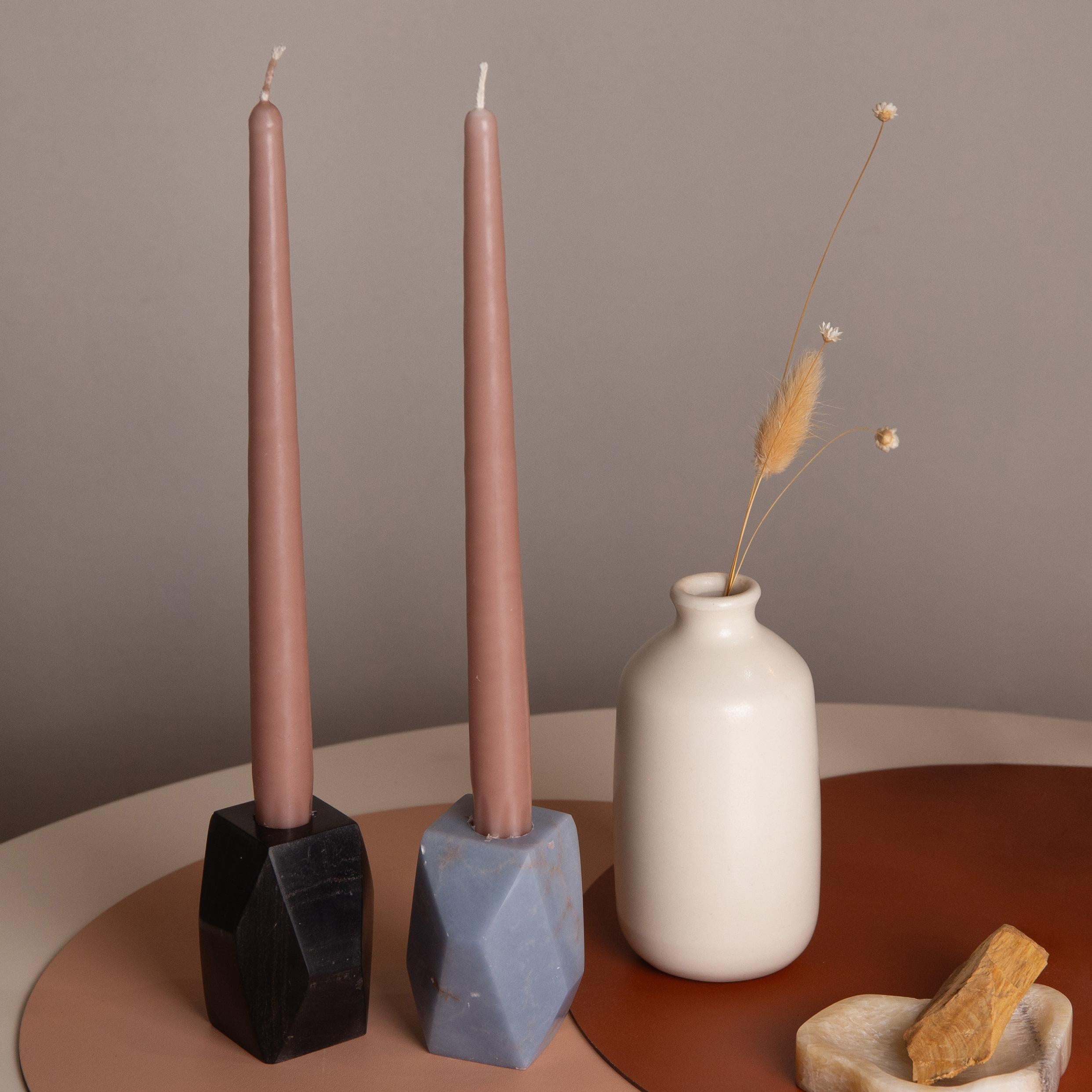 Candelabro de vela cónica facetada de gema - ónice negro en Nuevo estado para la venta en Pacasmayo, PE