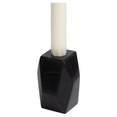Gemstone faceted taper candle candelabra – black onyx