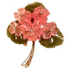 Gemstone floral brooch