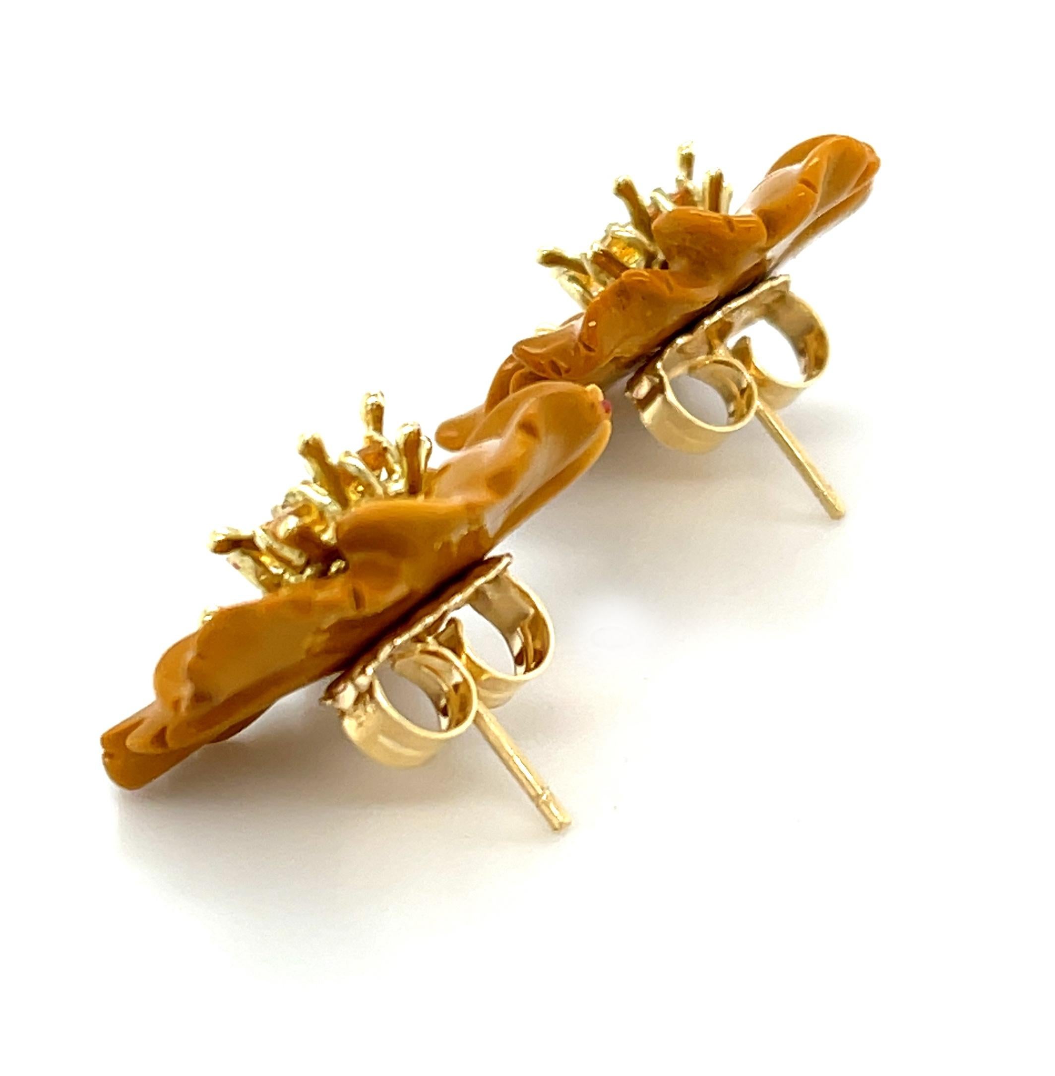 Women's or Men's Gemstone Flower Earring Jackets with 18K Gold and Yellow Sapphires Stud Earrings For Sale