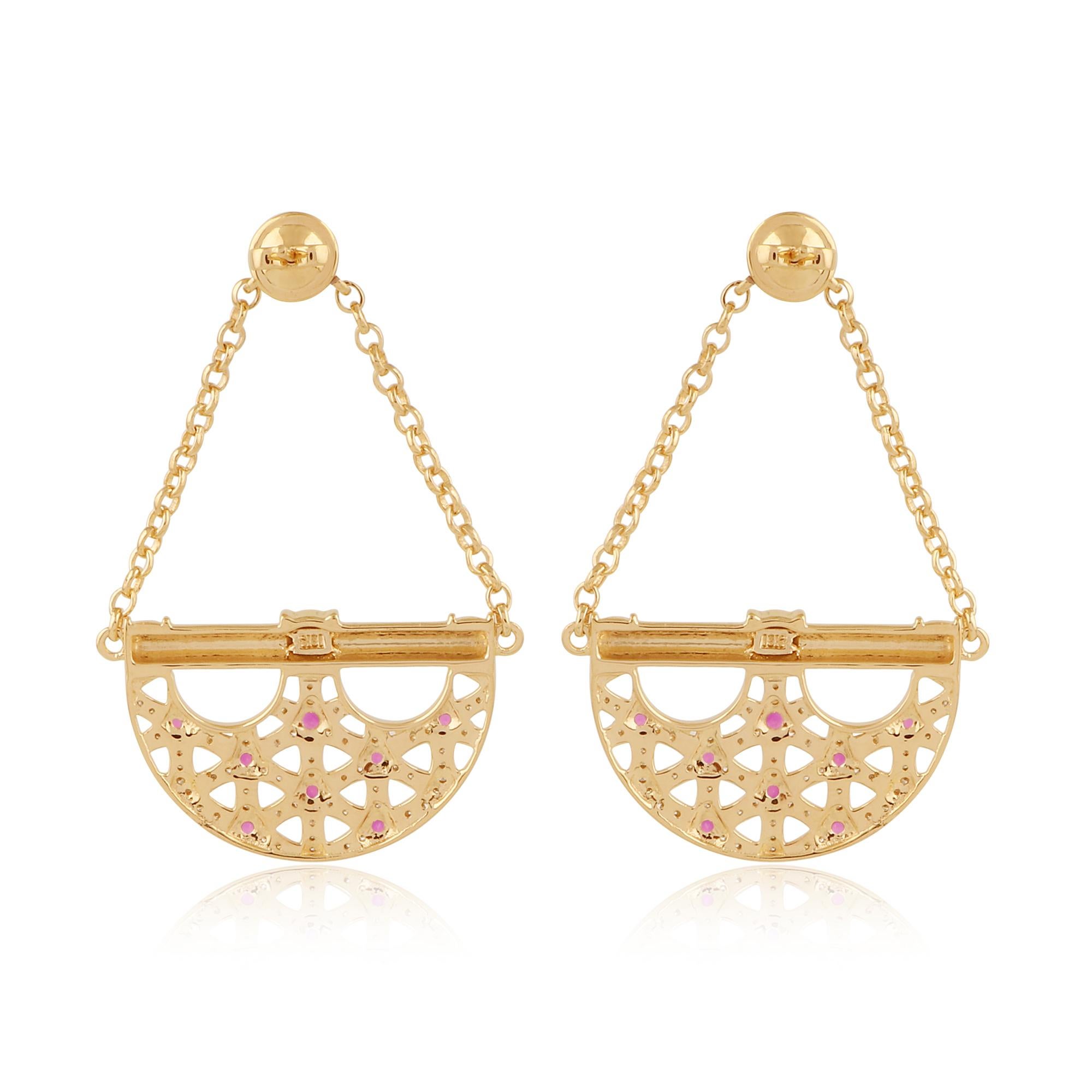 Modern Gemstone Handbag Design Earrings Diamond 18 Karat Yellow Gold Handmade Jewelry For Sale