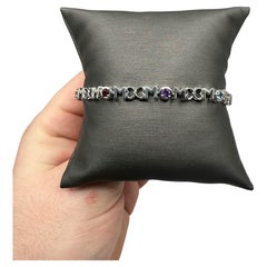 Gemstone "Mom" Bracelet in Sterling Silver - 1ctw Amethyst, Topaz, Garnet, Cit.