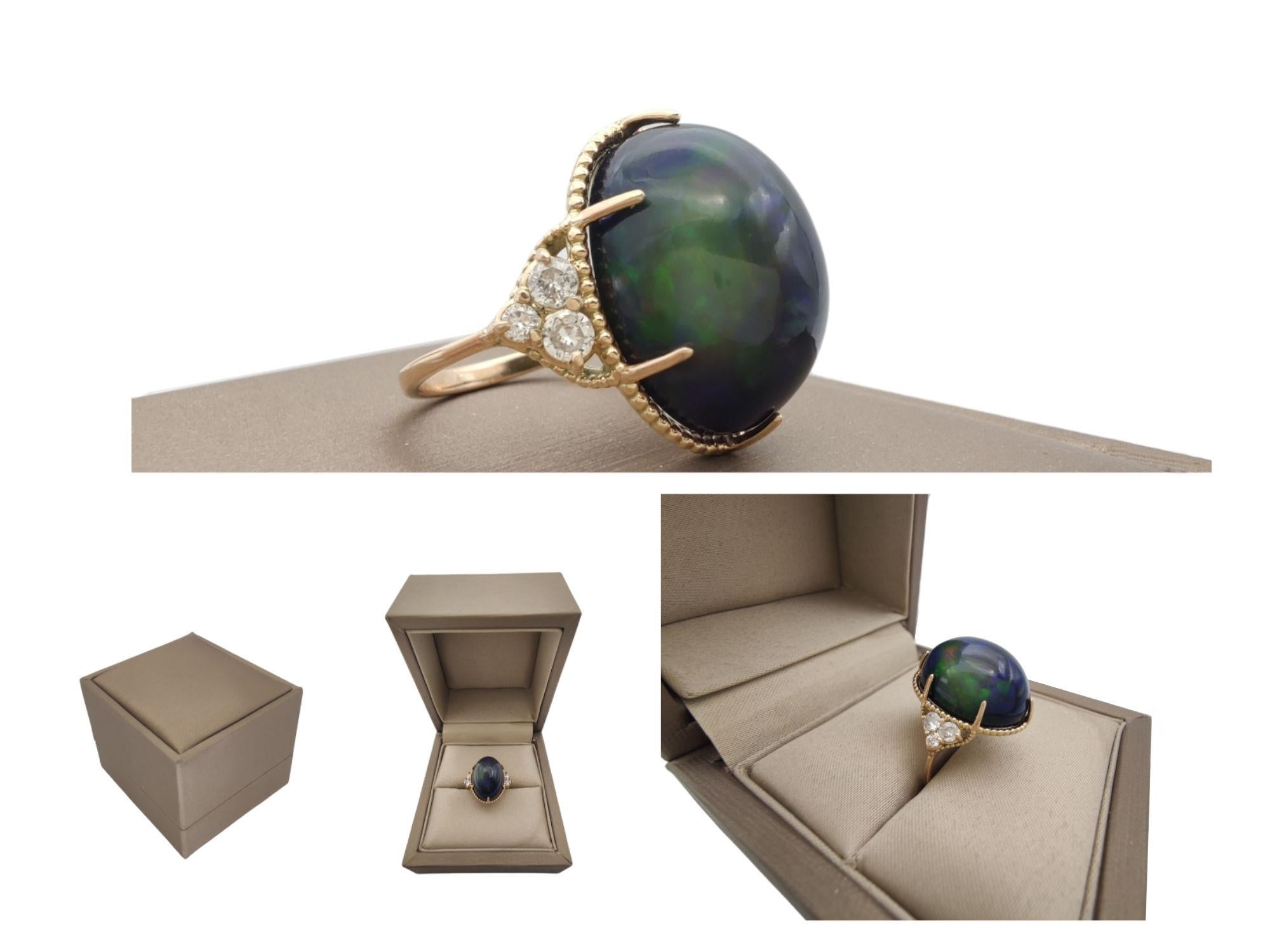 Gemstone Opal 14k Gold Ring  Diamon ring Gift for Her Ring woman Ring Birthday  6