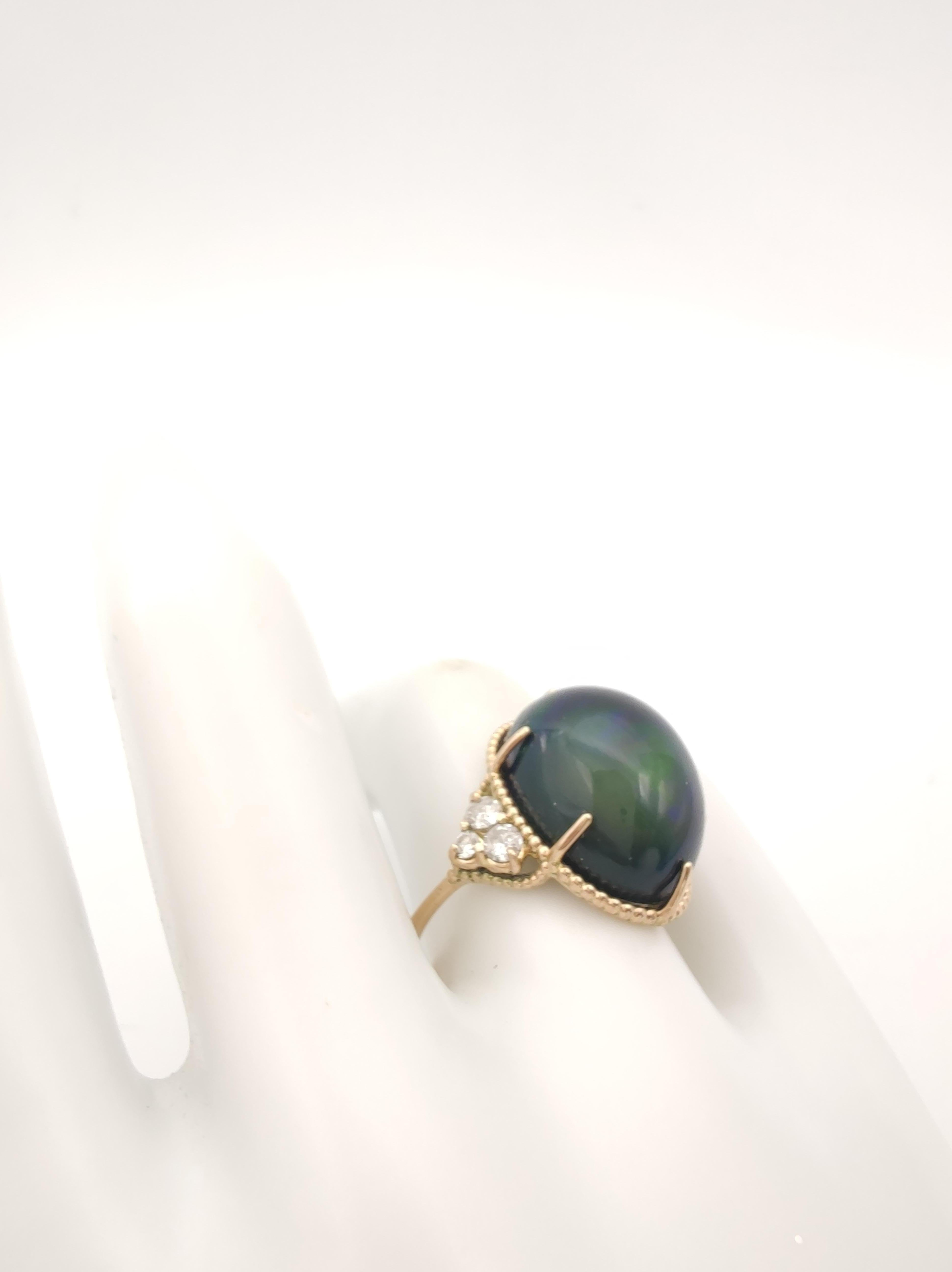 Women's or Men's Gemstone Opal 14k Gold Ring  Diamon ring Gift for Her Ring woman Ring Birthday 