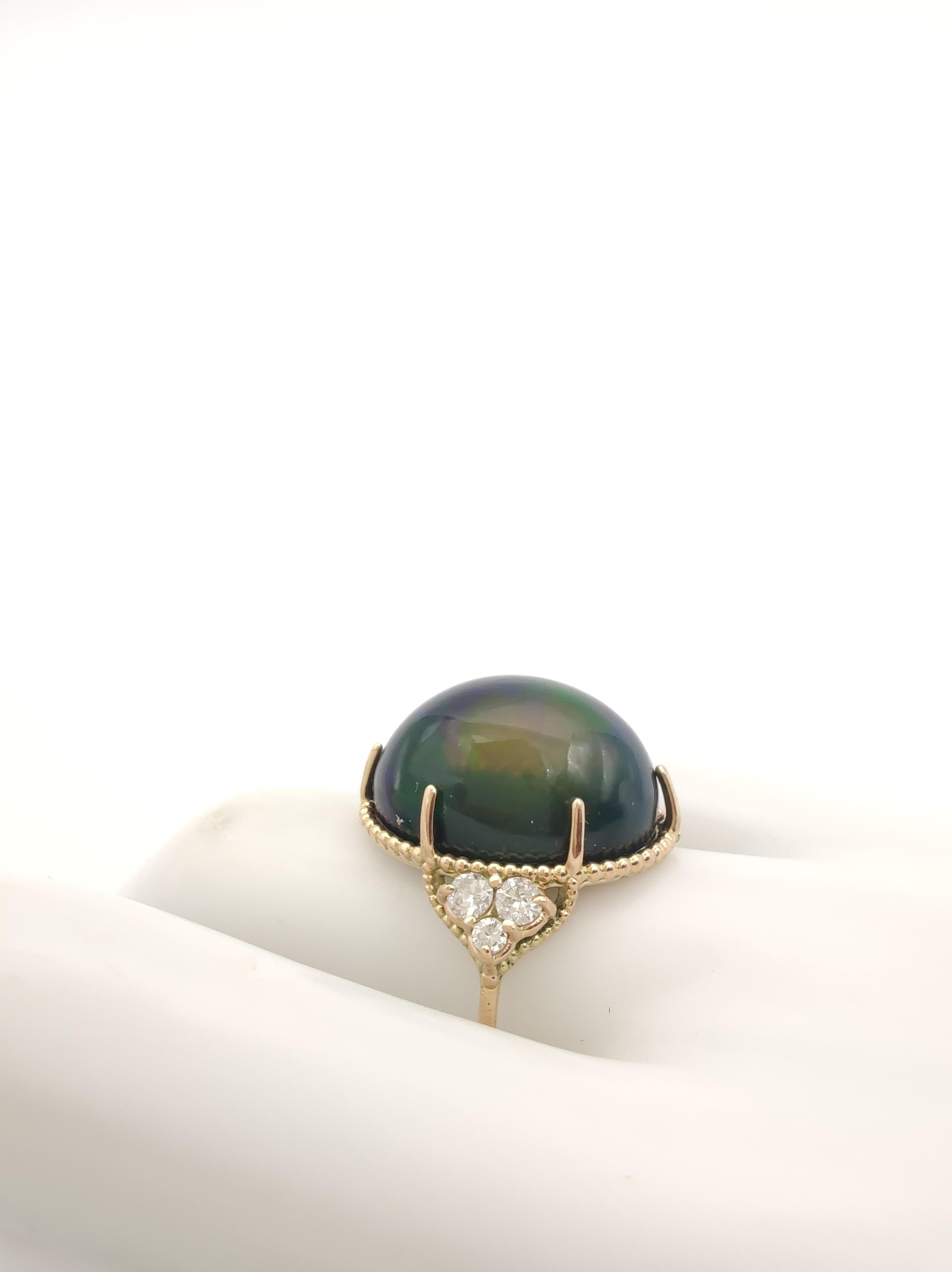 Gemstone Opal 14k Gold Ring  Diamon ring Gift for Her Ring woman Ring Birthday  1