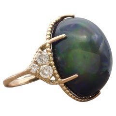 Gemstone Opal 14k Gold Ring  Diamon ring Gift for Her Ring woman Ring Birthday 