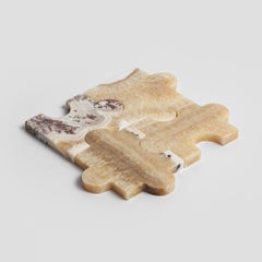 Gemstone puzzle piece coasters – set of 4 Onyx Crema