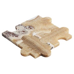 Gemstone puzzle piece coasters – set of 4 Onyx Crema