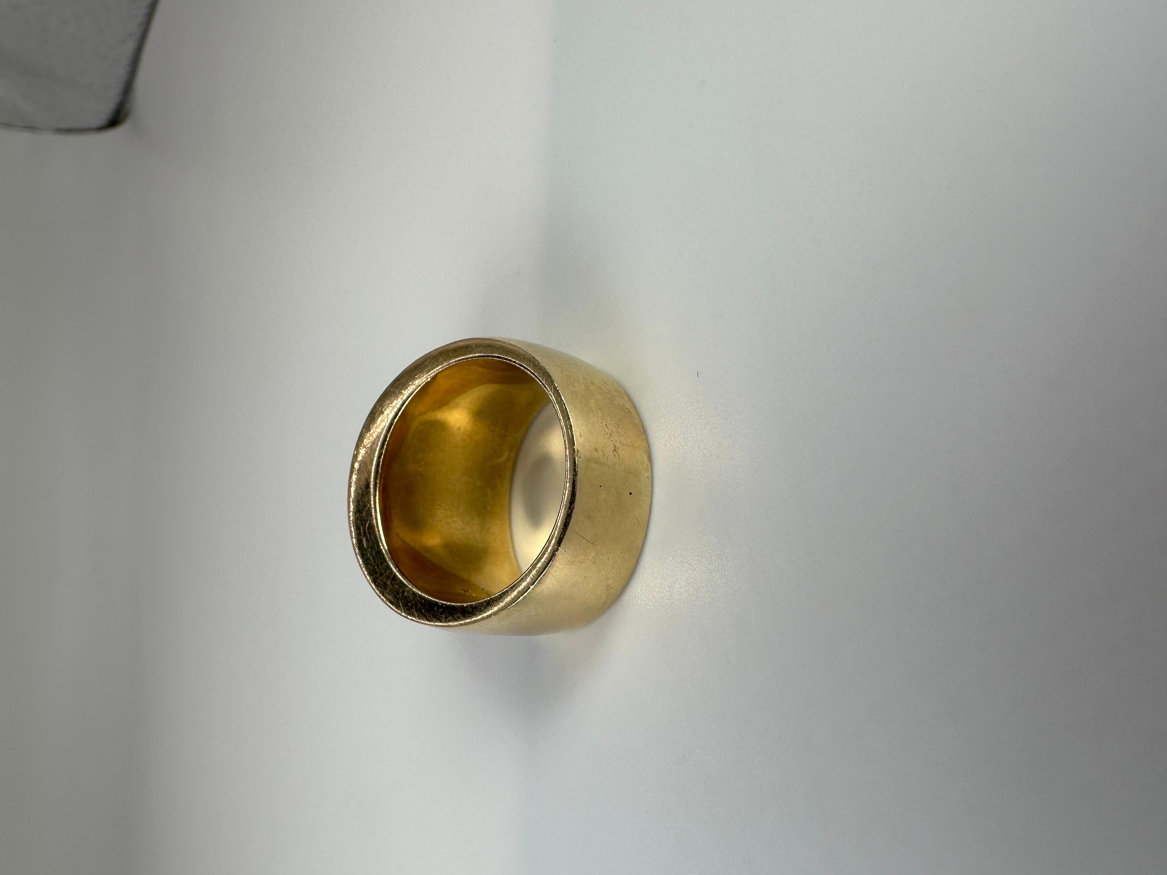 Women's or Men's Gemstone Ring Asch Grossbardt Gold 14 Karat Yellow Gold Rare For Sale