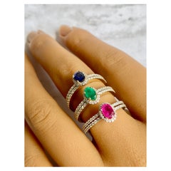 Edelstein Solitär Hochzeitsring, natürlicher Diamant-Hochzeitsring, stapelbarer Ring 14k