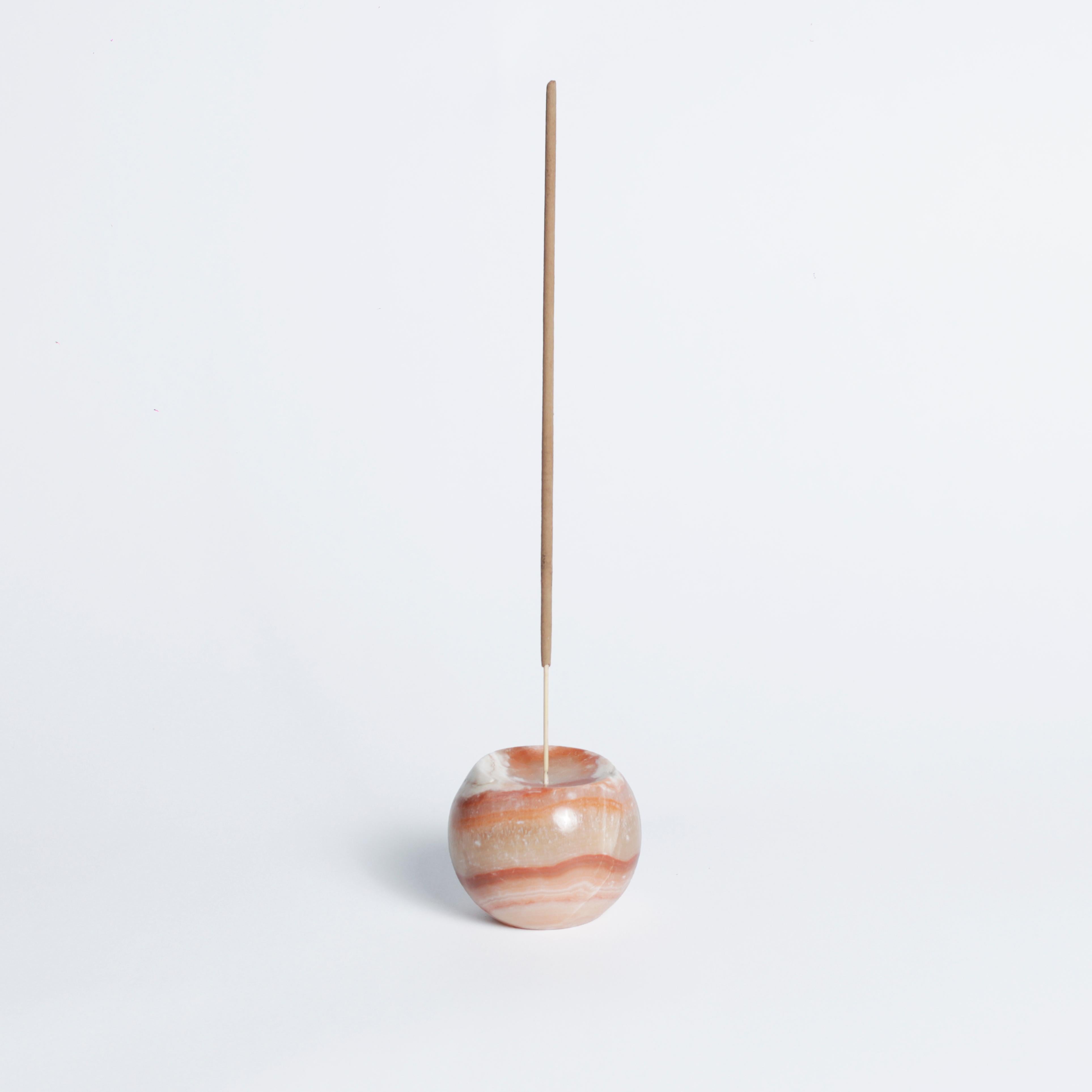 Porte-encens sphère de pierres précieuses - Onyx Crema Neuf - En vente à Pacasmayo, PE