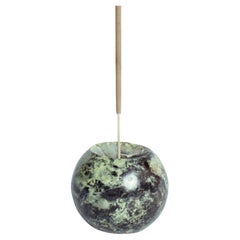 Gemstone sphere incense holder- serpentine green