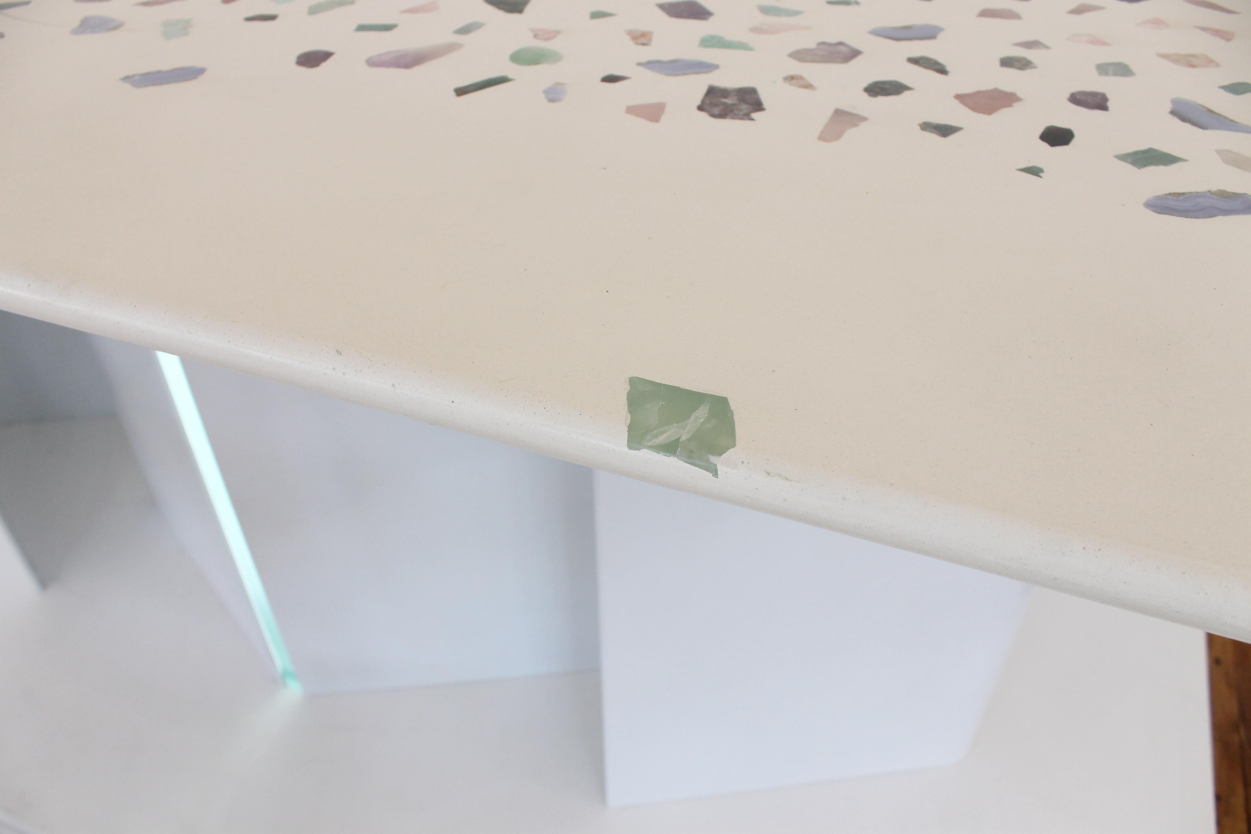 Gemstone Terrazzo Toped Dinning Table For Sale 2