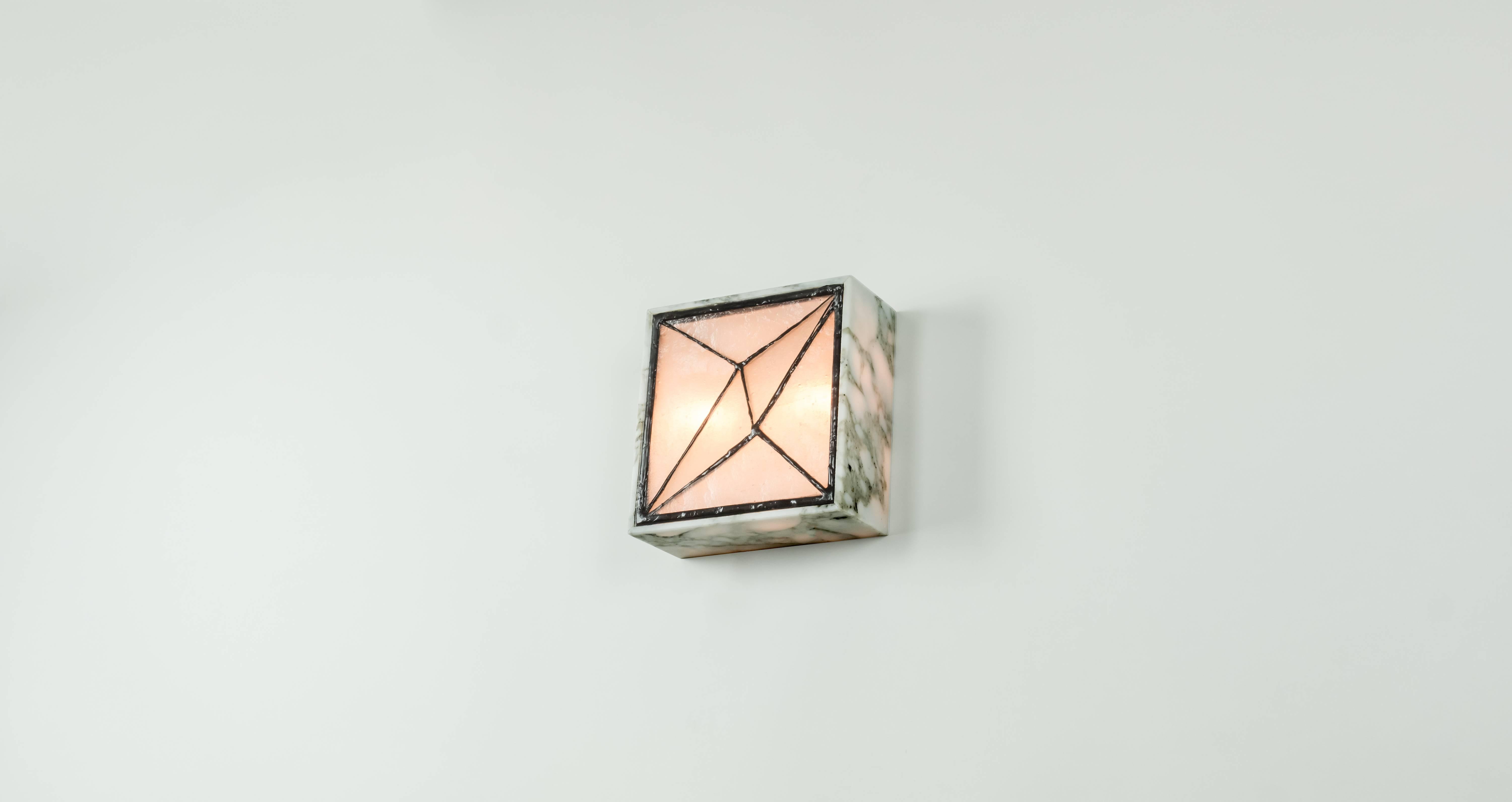 Gem_Stone V.3, Contemporary Wall Sconce in Glass and Marble by Kalin Asenov For Sale 4