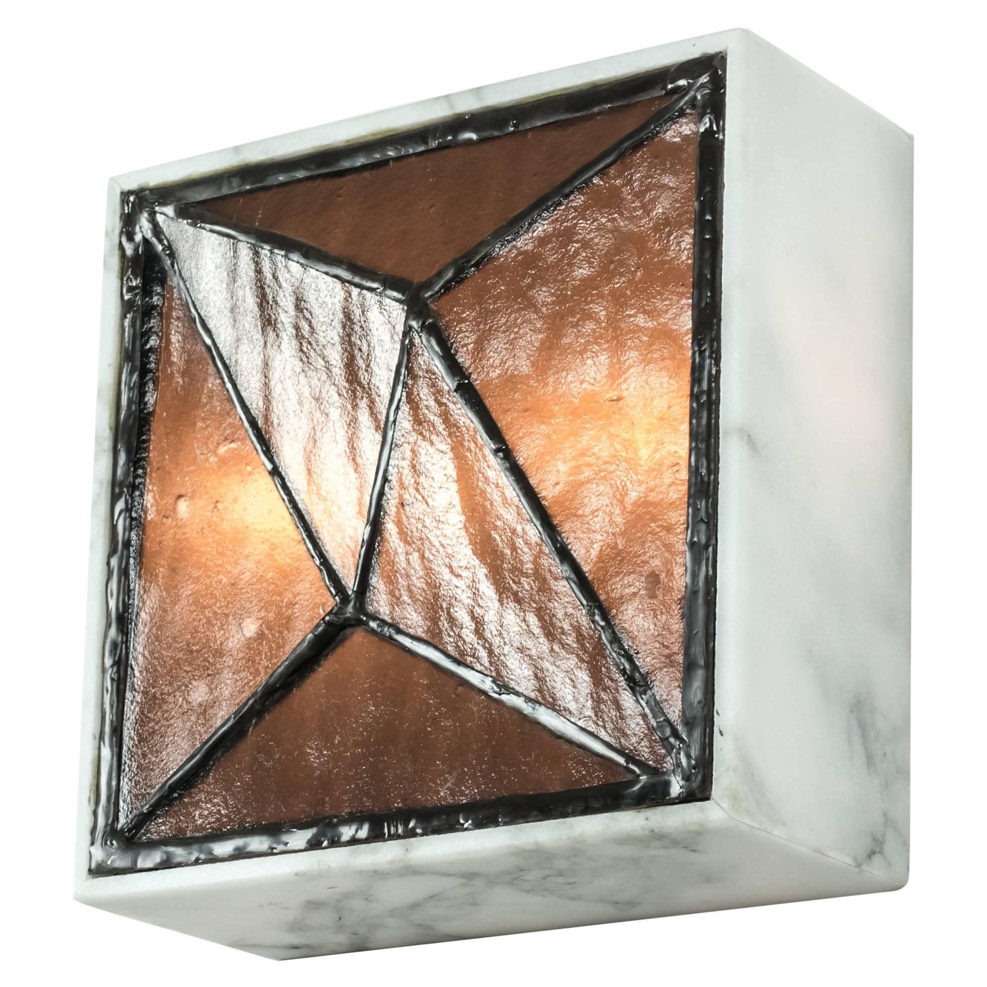 Gem_Stone V.3, Contemporary Wandleuchter aus Glas und Marmor von Kalin Asenov