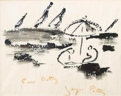 Beach Scene with Sailboats