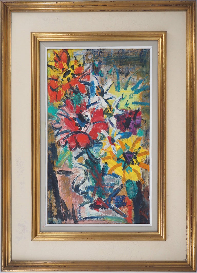 Gen Paul Colorful Flowers Original Handsigned Oil Painting For Sale