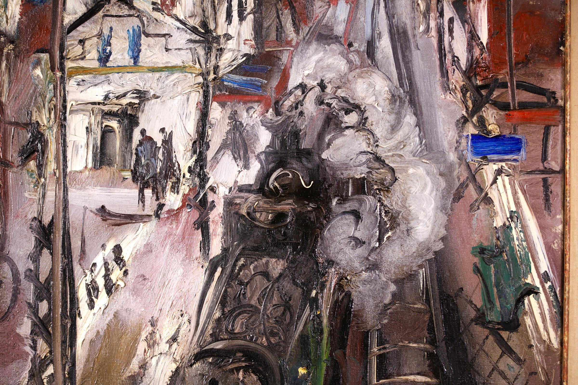 En Route pour Paris - Olio espressionista, Treno in un paesaggio urbano di GEN PAUL 9
