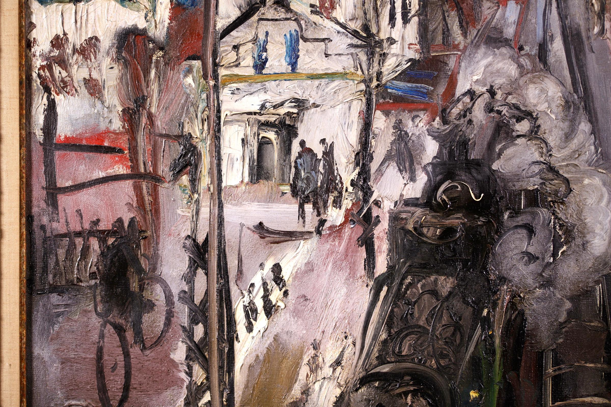 En Route pour Paris - Olio espressionista, Treno in un paesaggio urbano di GEN PAUL 6