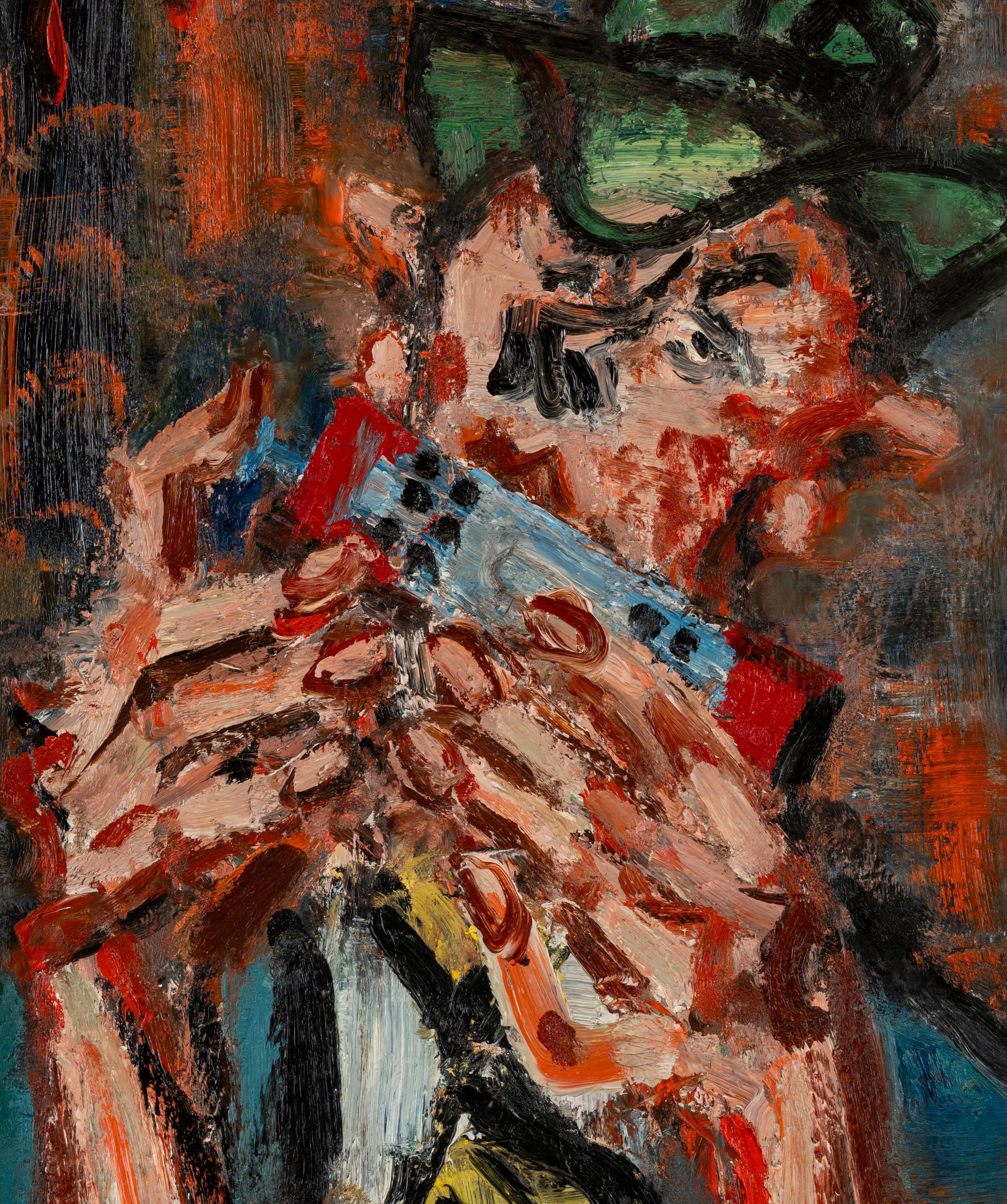 Suonatore di armonica - Painting Espressionismo astratto di GEN PAUL