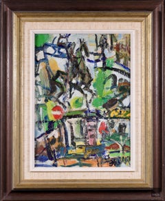 La Place Neuve - Geneva - Expressionist Cityscape Landscape Oil by Gen Paul